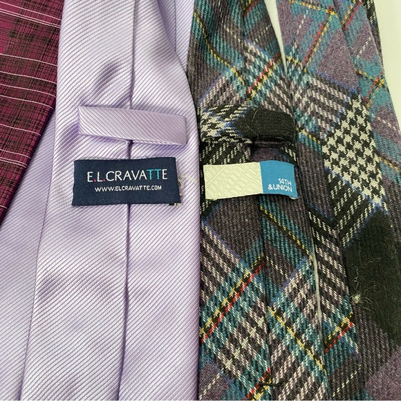 Calvin Klein + More Purple Lilac Fuchsia Pink Blue Lot of 4 mens neck ties - Picture 4 of 5